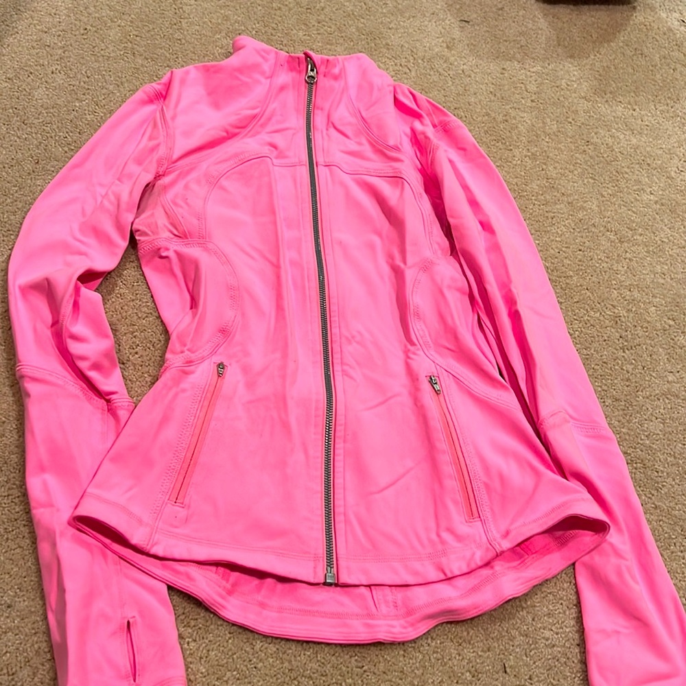Lululemon fitted cotton jacket pink size 6 GUC